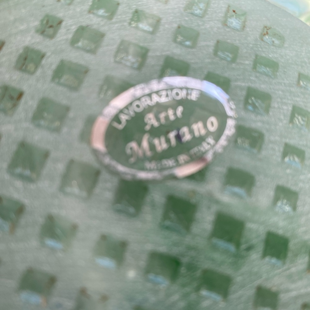 Vintage LAVORAZIONE Murano Art Glass Bowl Aqua green Made In Italy.. - Picture 2 of 7